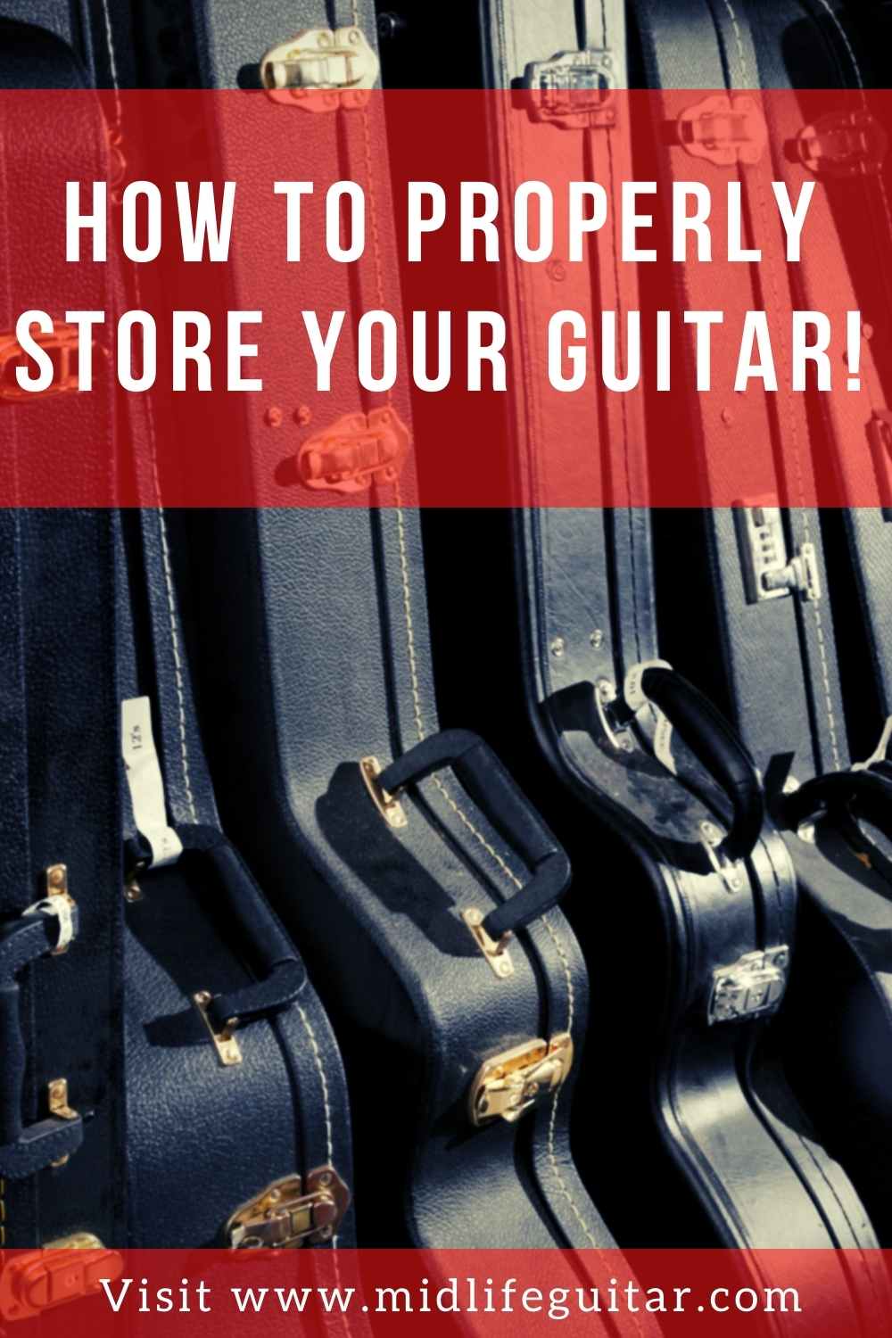 Guitars store properly upright and in a hard case